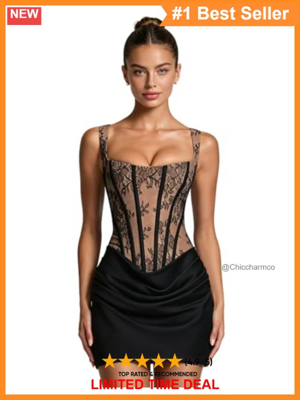 Floral Lace Corset Mini Bodycon Dress Lace Up Party